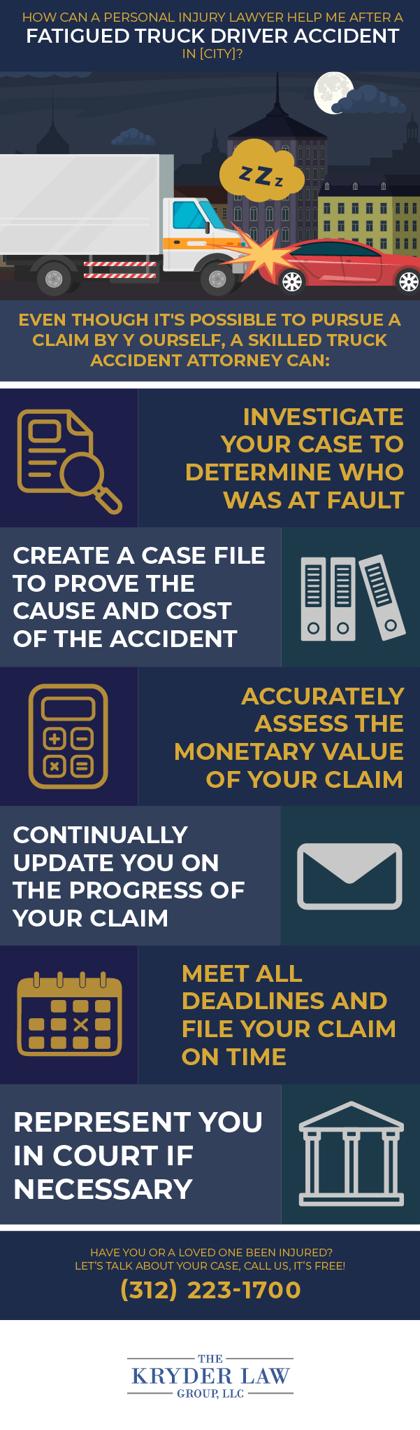How Can a Personal Injury Lawyer Help Me After a Fatigued Truck Driver Accident in Schaumburg Infographic