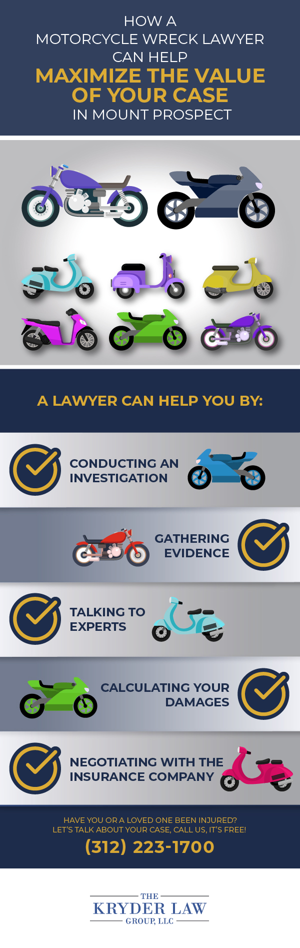 How a Motorcycle Wreck Lawyer Can Help Maximize the Value of Your Case in Mount Prospect Infographic