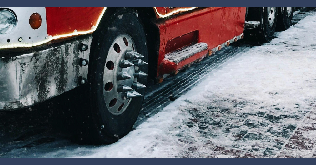 Close up of big rig truck wheel