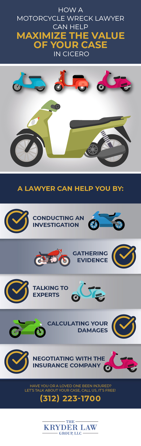 How a Motorcycle Wreck Lawyer Can Help Maximize the Value of Your Case in Cicero Infographic