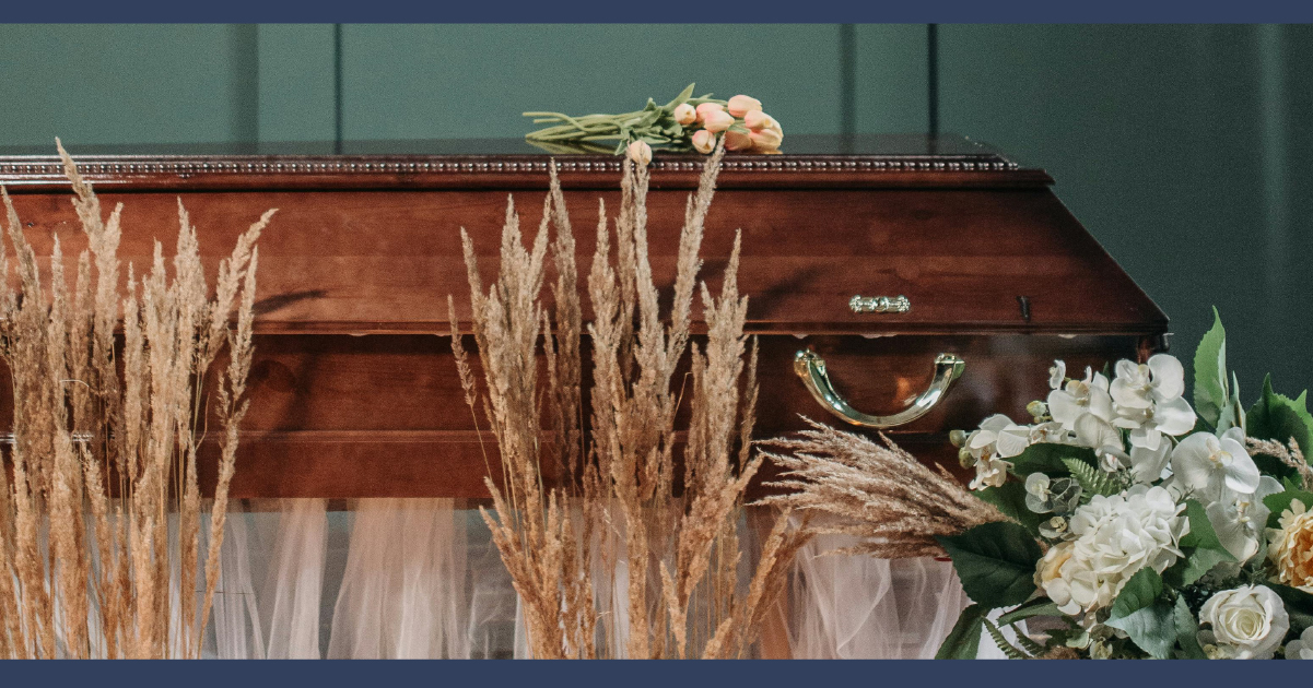 Coffin at a wake