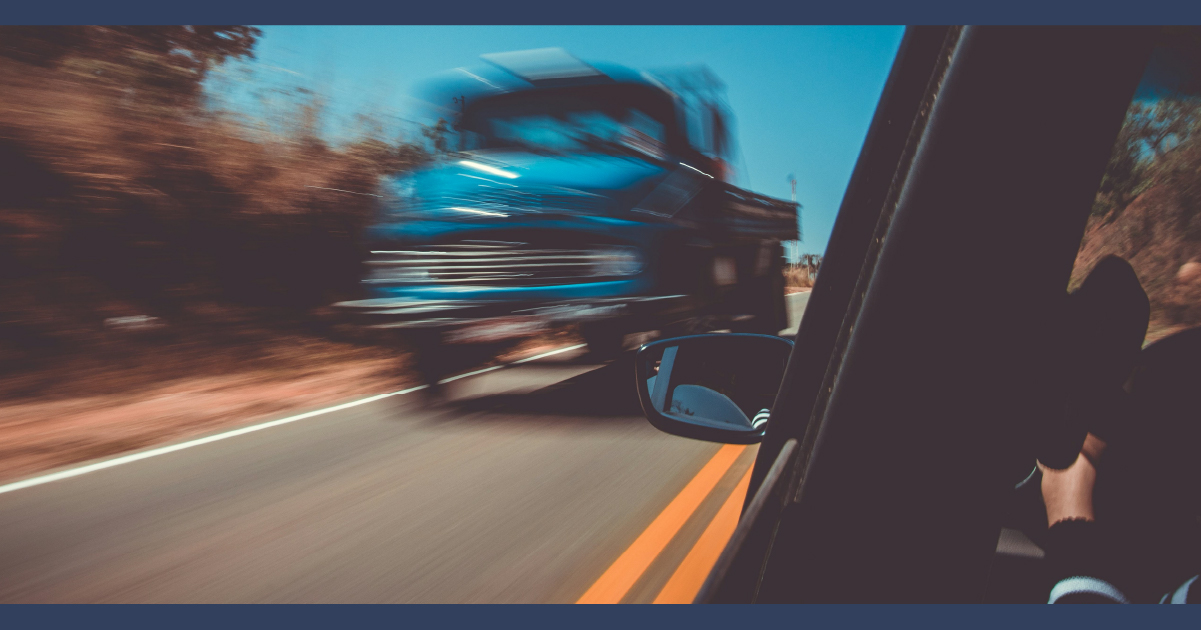 Truck in view on the road